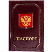 Обложка для паспорта с жетоном Герб ( орел ) РФ бордовая (4207025) - ВОЕНТОРГ ТЫЛОВИК