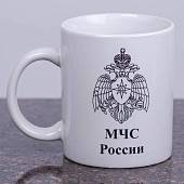 Кружка с символикой МЧС России белая (4601012) - ВОЕНТОРГ ТЫЛОВИК