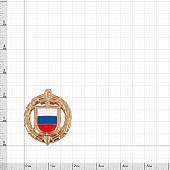 Эмблема ( знак ) петличная ( петлица ) ФСО России триколор золотистая (2102977) - ВОЕНТОРГ ТЫЛОВИК