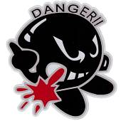 Наклейка на авто виниловая светоотражающая Черный шар-2 DANGER!! 13х11,5 (12014016) - ВОЕНТОРГ ТЫЛОВИК