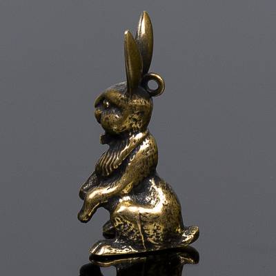 Брелок Заяц с бабочкой бронзовый (4402524) - HAKKI.RU