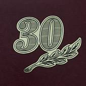 Папка для документов Юбилейная с накладкой 30 лет А4 бордовая (4305034) - ВОЕНТОРГ ТЫЛОВИК