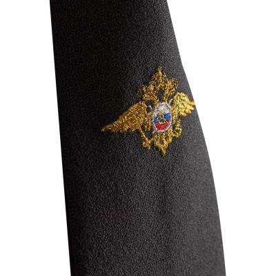 Галстук форменный с вышивкой МВД уставной (самовяз) серый (1603996) - HAKKI.RU