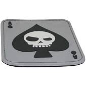 Нашивка ( шеврон патч patch ) тактическая Skull on Ace / Череп на Тузе 3D PVC ( пластизоль ) на липучке 8,9х7,4 серая (2504202) - ВОЕНТОРГ ТЫЛОВИК