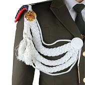 Аксельбант дембельский 3 кружка 1 наконечник на плече триколор косы герб - орел белый (1601014) - ВОЕНТОРГ ТЫЛОВИК