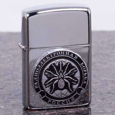 Зажигалка подарочная РЭБ РОССИЯ бензиновая серебристая (4404000) - HAKKI.RU