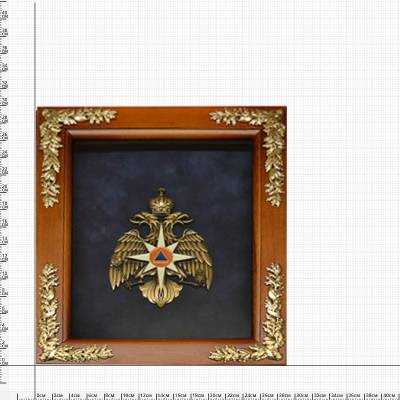 Ключница настенная Эмблема МЧС России деревянная 290х340х90 (4311051) - HAKKI.RU