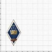 Знак нагрудный ( ромб ) об окончании СПб МИЭП ( Международный институт экономики и права ) закрутка (2301950) - ВОЕНТОРГ ТЫЛОВИК