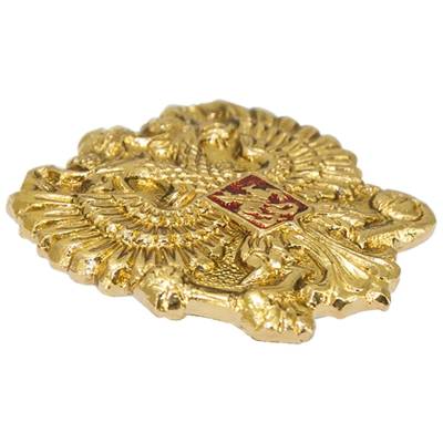 Знак нагрудный Герб ( Орел ) России золотистый закрутка (2301978) - HAKKI.RU
