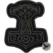 Нашивка ( шеврон патч patch ) тактическая Молот Тора 3D PVC ( пластизоль ) на липучке 5,8х7 черная (2504250) - ВОЕНТОРГ ТЫЛОВИК