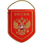 Вымпел с символикой Герб России вышитый малый 13х16 красный (4502039) - ВОЕНТОРГ ТЫЛОВИК