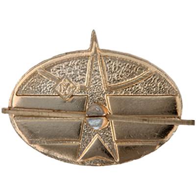 Эмблема ( знак ) петличная ( петлица ) Космических войск золотистая (2102089) - HAKKI.RU