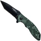 Нож складной STRIDER KNIVES полуавтоматический с клипсой камуфлированный цифра зеленая (3913064) - ВОЕНТОРГ ТЫЛОВИК