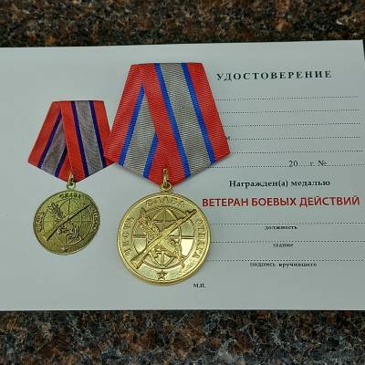 Медаль Ветеран боевых действий / Честь слава отвага (2401885) - HAKKI.RU