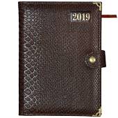 Ежедневник VIP 2019 датированный А5 19-20 176 л натуральная кожа коричневый (4302959) - ВОЕНТОРГ ТЫЛОВИК