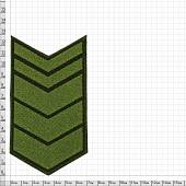 Знак - годичка ( нашивка шеврон ) нарукавный за выслугу лет ( по годам службы ) 17 лет полевой вышитый на липучке (2508067) - ВОЕНТОРГ ТЫЛОВИК