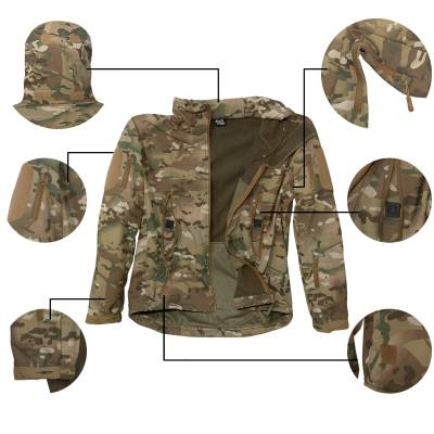 Куртка TAC SoftShell тактическая демисезонная ветровлагозащитная мембрана camo-multi (1105946) - HAKKI.RU