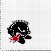 Наклейка на авто виниловая светоотражающая Черный шар-2 DANGER!! 13х11,5 (12014016) - ВОЕНТОРГ ТЫЛОВИК