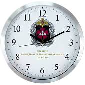 Часы настенные с символикой ГРУ ГШ ВС РФ D-30 металл серебристые (4102176) - ВОЕНТОРГ ТЫЛОВИК