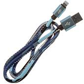 Кабель ( провод ) для зарядки телефона USB / Apple камуфлированный синий (4002004) - ВОЕНТОРГ ТЫЛОВИК