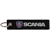 Брелок автомобильный марка SCANIA ( СКАНИЯ )  вышитый полоса ( лента ) 13х3 черный (4402423) - ВОЕНТОРГ ТЫЛОВИК
