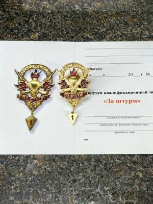 Знак нагрудный МО - ЗА ШТУРМ 1/10 (2301395) - HAKKI.RU