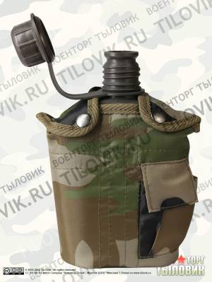 Фляга NATO ( НАТО ) походная с подсумком лесной камуфляж (3407081) - HAKKI.RU