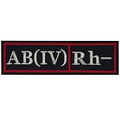 Нашивка ( шеврон ) на грудь Полиции Группа крови AB (IV) Rh- вышитая красный кант темно-синяя (2501977) - ВОЕНТОРГ ТЫЛОВИК