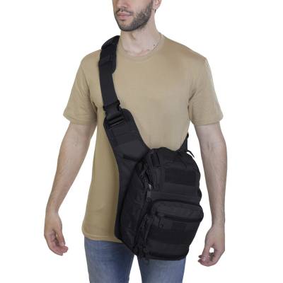Сумка-органайзер TAC через плечо тактическая MOLLE черная (3310327) - HAKKI.RU