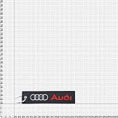 Брелок автомобильный  марка AUDI ( АУДИ ) вышитый полоса ( лента ) 13х3 черный (4402245) - ВОЕНТОРГ ТЫЛОВИК