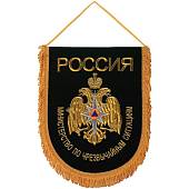 Вымпел с символикой МЧС России вышитый большой 25х32 см черный (4504019) - ВОЕНТОРГ ТЫЛОВИК