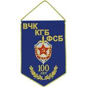 Вымпел с символикой 100 лет ВЧК КГБ ФСБ вышитый средний 17х25 синий (4503086) - ВОЕНТОРГ ТЫЛОВИК