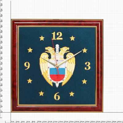 Часы настенные ФСО России вышитые на бархате 35х35 (4102054) - HAKKI.RU