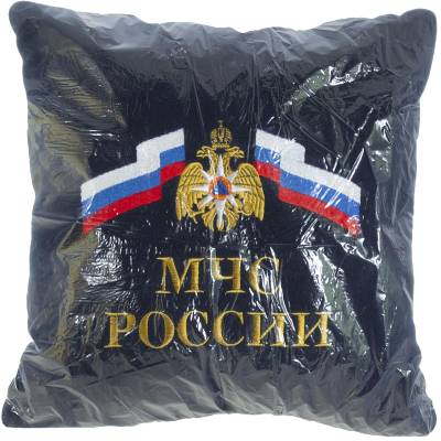 Подушка сувенирная МЧС России вышитая 35х35 темно-синяя (4408996) - HAKKI.RU