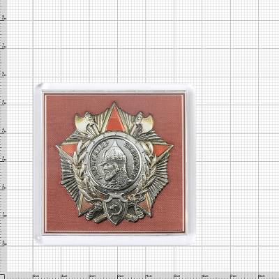 Магнит с Орденом Александра Невского металлизированный бордовый (4404039) - HAKKI.RU