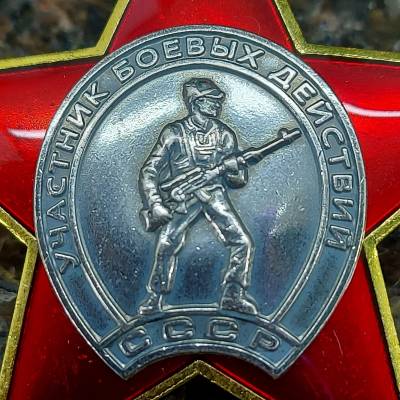 Знак нагрудный УЧАСТНИК боевых действий СССР закрутка (2301336) - HAKKI.RU