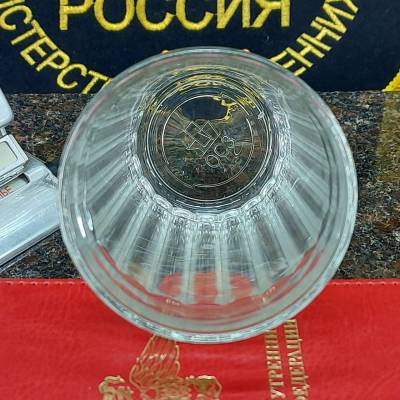 Стакан проставной граненый МВД Лейтенант звезды золотистые (4609171) - HAKKI.RU
