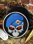 Нашивка ( шеврон патч patch ) тактическая ЧЕРЕП В БЕРЕТЕ ВДВ вышитая на липучке D-85 черная (2509927) - ВОЕНТОРГ ТЫЛОВИК