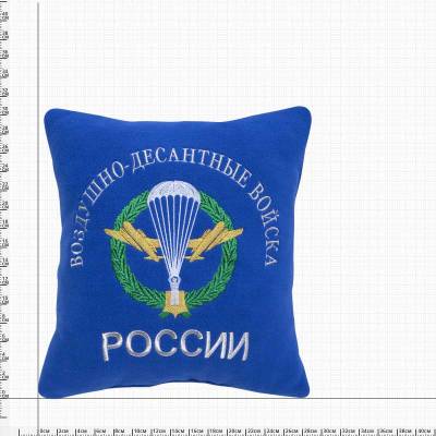 Подушка сувенирная с вышивкой ВДВ России 35х35 васильковая (4408985) - HAKKI.RU