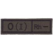 Нашивка ( шеврон ) на грудь Группа крови O (I) Rh- 13х4 вышитая оливковая (2501905) - ВОЕНТОРГ ТЫЛОВИК