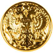 Пуговица форменная Орел ( герб ) РФ 22 мм с ободком золотая пластик (2107018) - ВОЕНТОРГ ТЫЛОВИК