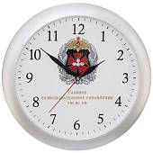 Часы настенные с символикой ГРУ ГШ ВС РФ D-29 пластик серебристые (4102983) - ВОЕНТОРГ ТЫЛОВИК