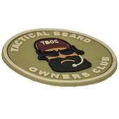 Нашивка ( шеврон патч patch ) тактическая TACTICAL BEARD OWNERS CLUB ( TBOC ) 3D PVC ( пластизоль ) на липучке D-6,5 хаки (2504142) - ВОЕНТОРГ ТЫЛОВИК