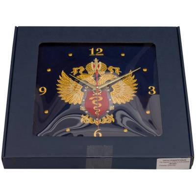 Часы настенные ФСКН России вышитые на бархате 35х35 (4102030) - HAKKI.RU