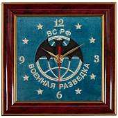 Часы настенные Военная Разведка ВС РФ вышитые на бархате 23х23 (4102053) - ВОЕНТОРГ ТЫЛОВИК