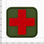 Нашивка ( шеврон патч patch ) тактическая MEDIC ( МЕДИК ) 3D PVC ( пластизоль ) на липучке 5х5 оливковая (2504301) - ВОЕНТОРГ ТЫЛОВИК