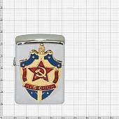 Зажигалка бензиновая с символикой КГБ СССР серебристая (4403017) - ВОЕНТОРГ ТЫЛОВИК