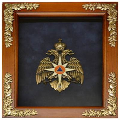 Ключница настенная Эмблема МЧС России деревянная 290х340х90 (4311051) - HAKKI.RU