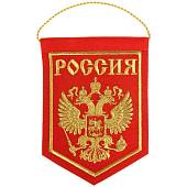 Вымпел средний с вышивкой РОССИЯ ГЕРБ 15х21 красный (4503054) - ВОЕНТОРГ ТЫЛОВИК