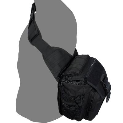 Сумка-органайзер TAC на плечо тактическая MOLLE черная (3310106) - HAKKI.RU